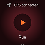 Exercise screen of the option to start a GPS-tracked run