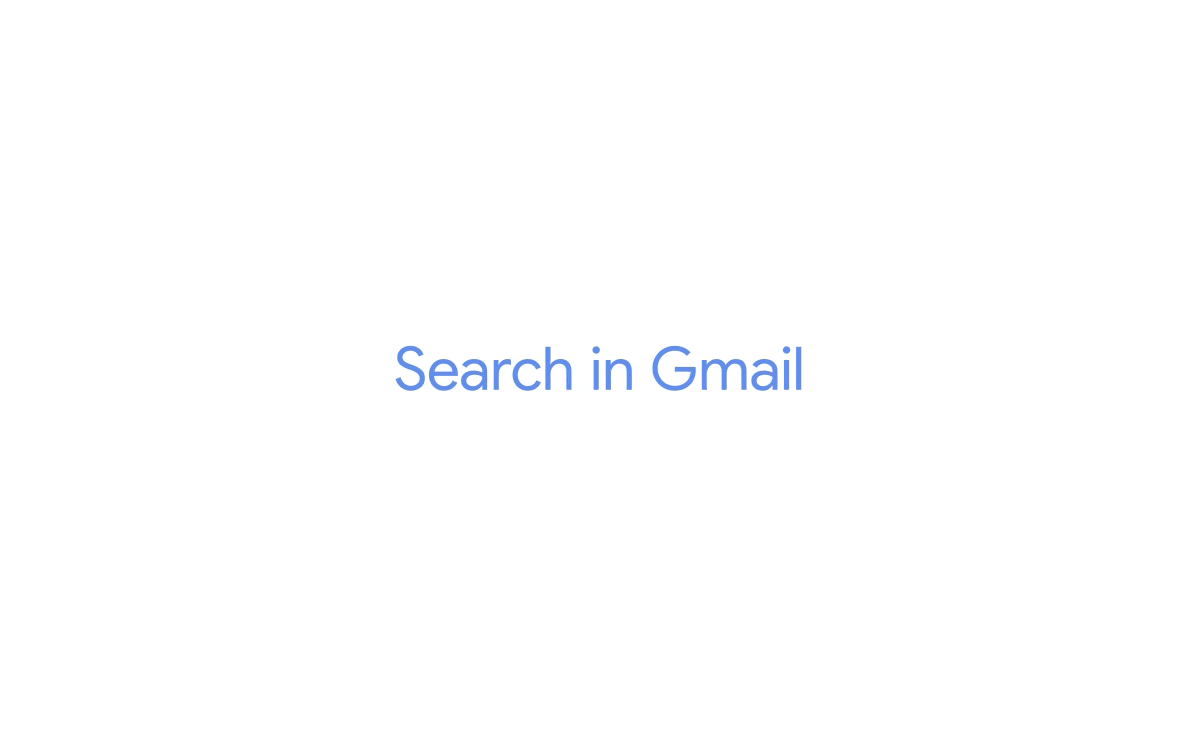 An animation of searching in Gmail on desktop