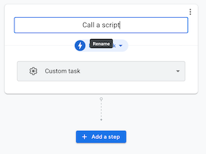 Rename task to Call a script