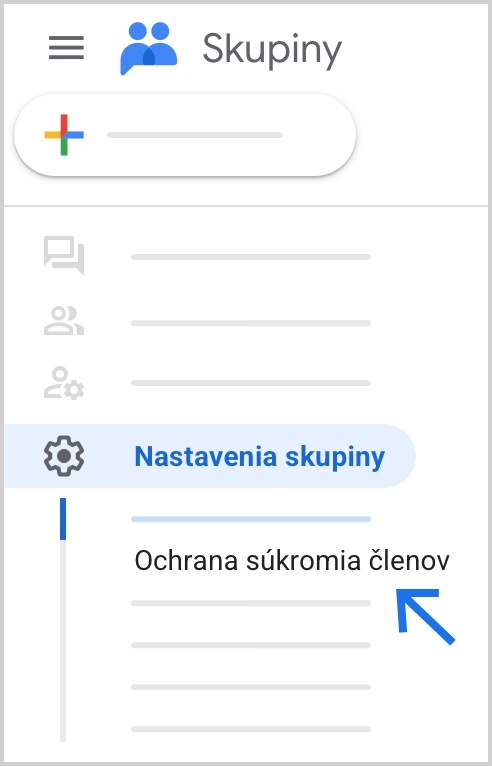 Možnosť Ochrana súkromia členov nájdete vľavo dole.