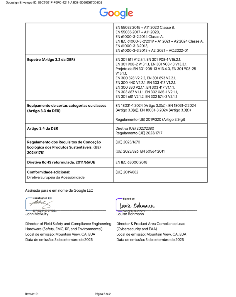 EU Declaration of Conformity page 2