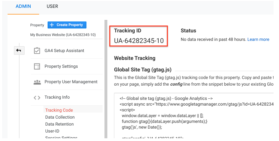 Oposición Ligadura explosión Set up Analytics for a website (Universal Analytics) - Analytics Help