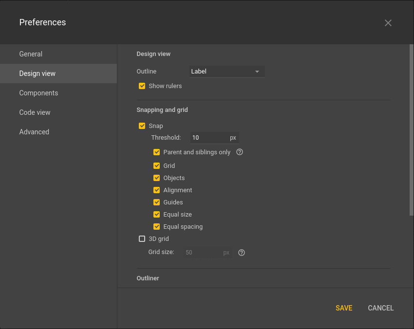 Settings / Preferences