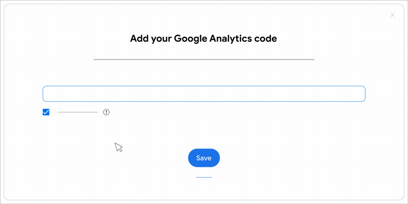 An animated GIF demonstrating how to add your Google Analytics Code to Wix.