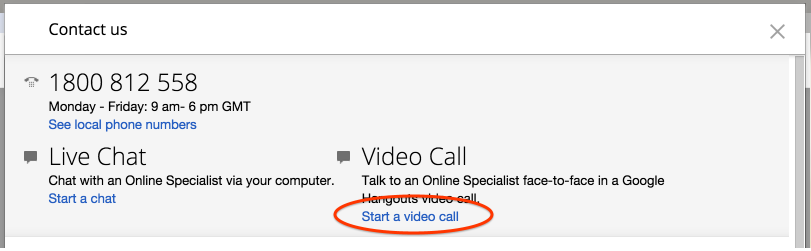 Start a video call 
