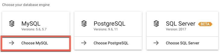 Choose MySQL