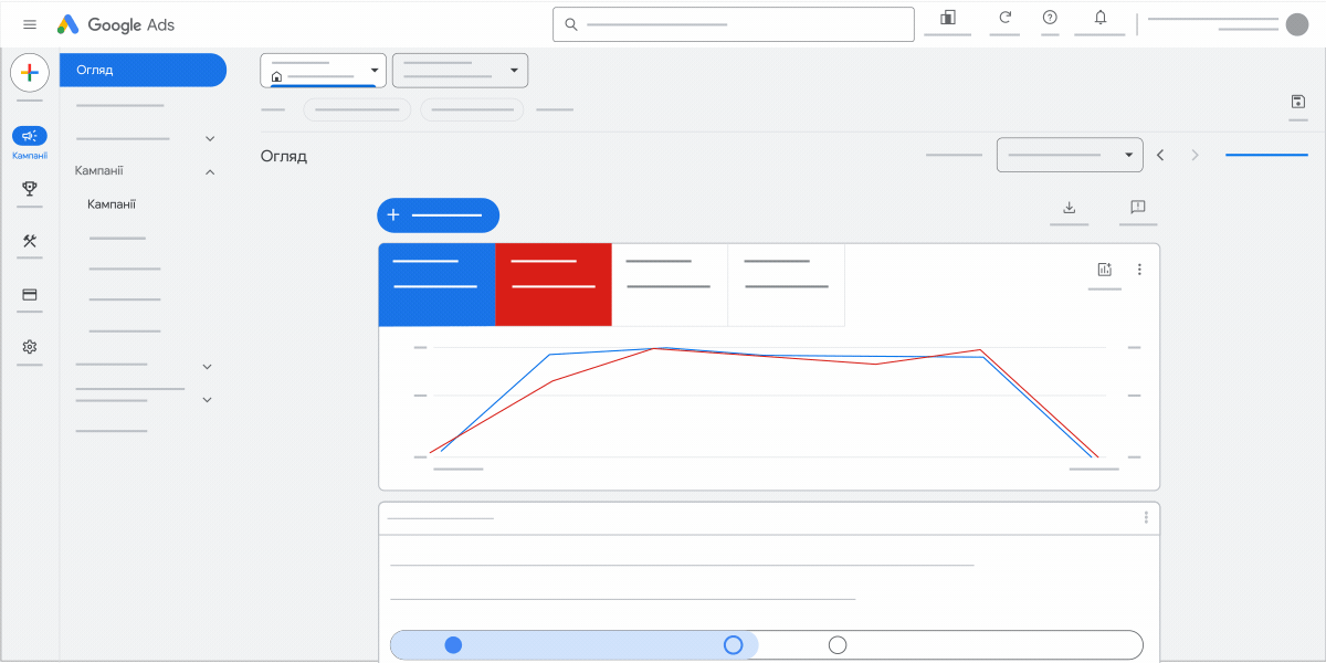Анімація, що показує, як перенести цілі в Google Ads.