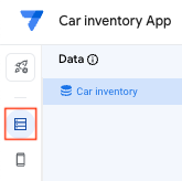 Click Data button in the left navigation bar