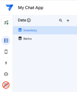 Navigation bar with Chat app icon crossed out