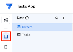 Click Data in the navigation pane to open the Data pane