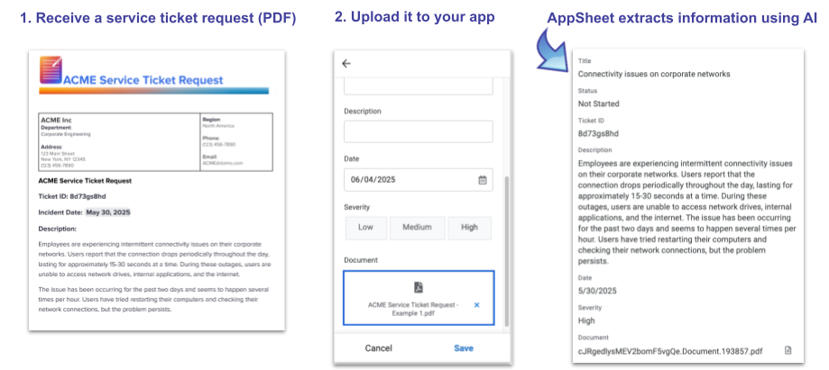 Quick start flow for extracting information from a PDF