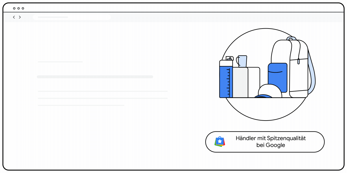 Animation des Logos „Händler mit Spitzenqualität auf Google“ auf einem Computer
