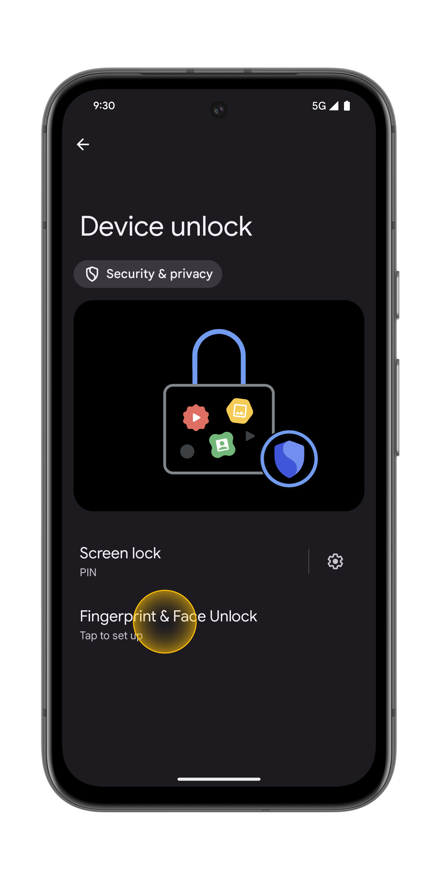 Set up Fingerprint Unlock Step 3