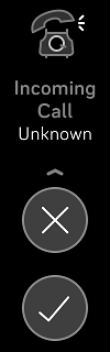 An incoming call on a Fitbit device