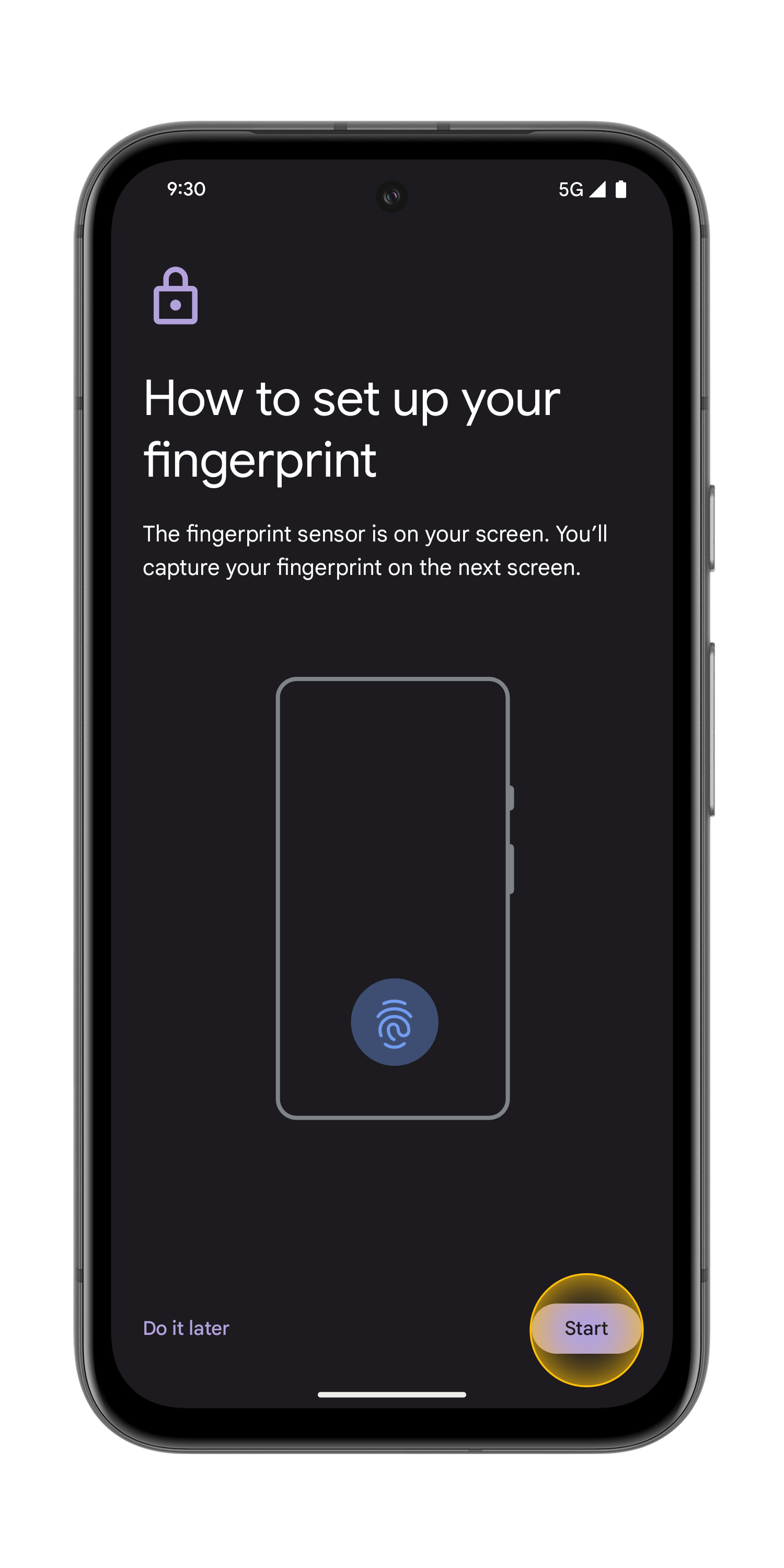 Set up Fingerprint Unlock Step 6