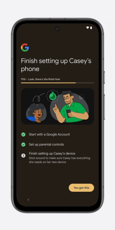 Set up a child account on a Pixel phone Step 7