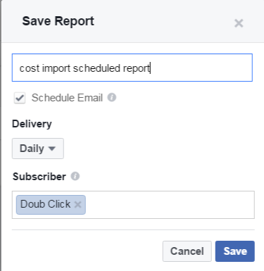 Report schedule