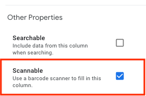 Scannable property