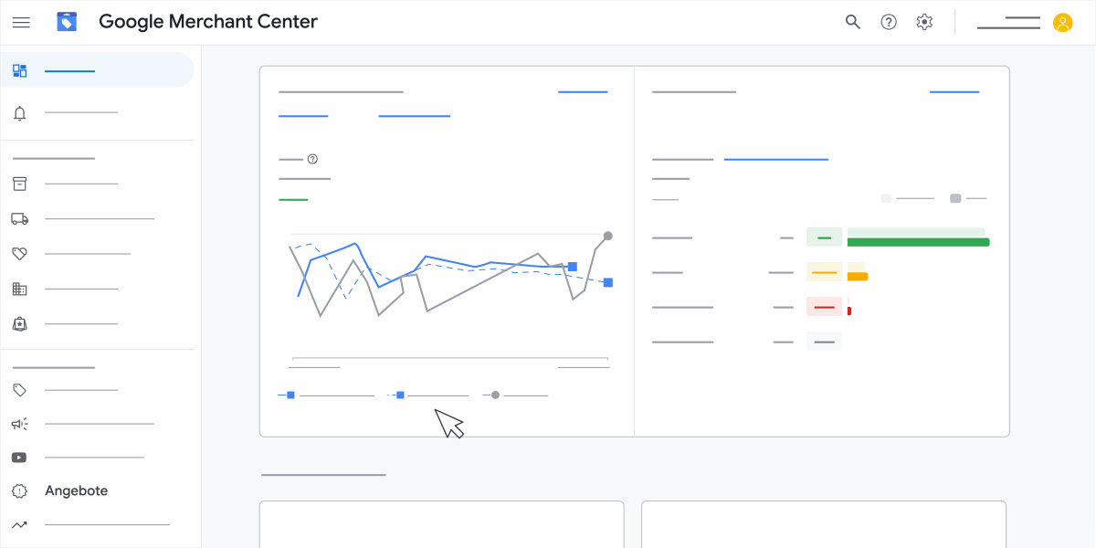 Eine Animation, die zeigt, wie Sie im Google Merchant Center Produkte für ein Angebot auswählen.