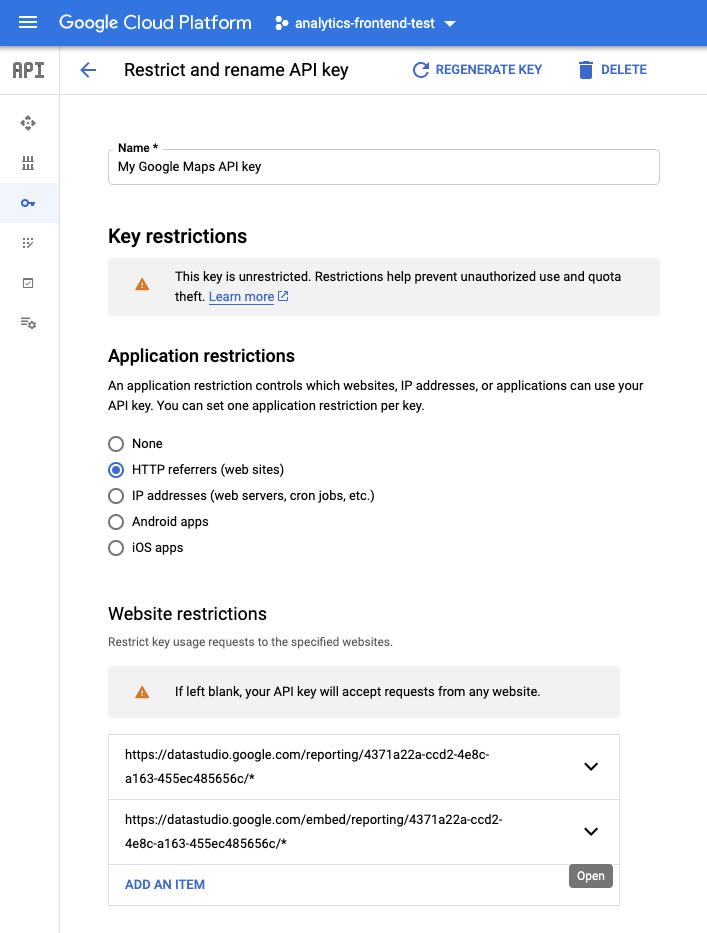 Add a google maps api key looker studio help