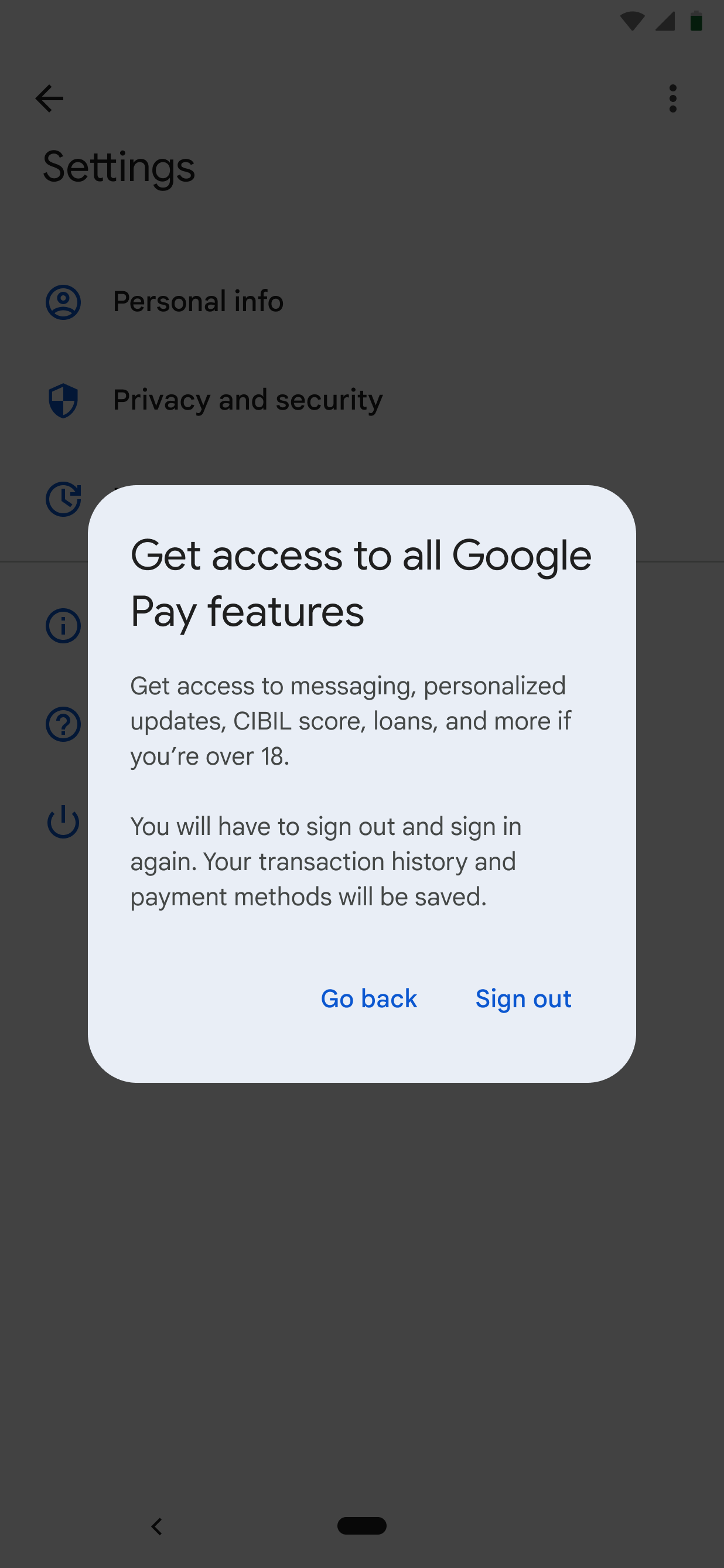 Get access to all google pay features