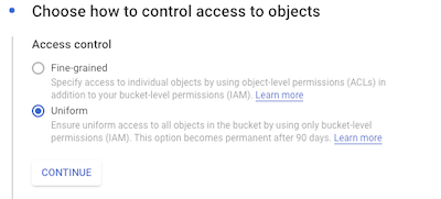 Choose uniform access control to objects