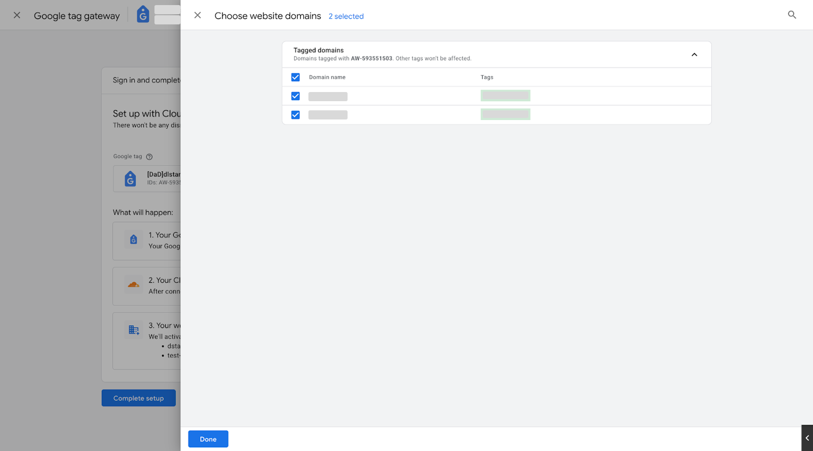 Google tag gateway setup step 3