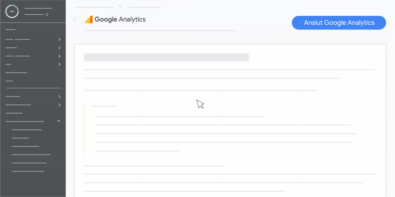En animerad GIF som visar hur du kopplar Google Analytics till Wix.