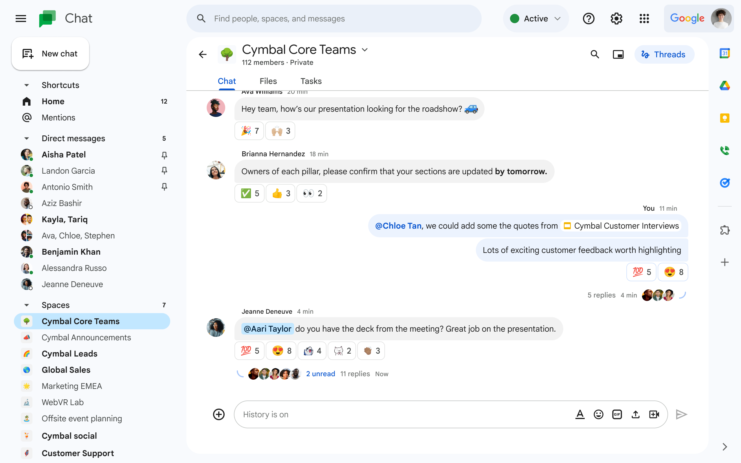 Keep your conversations organized with chat threads!