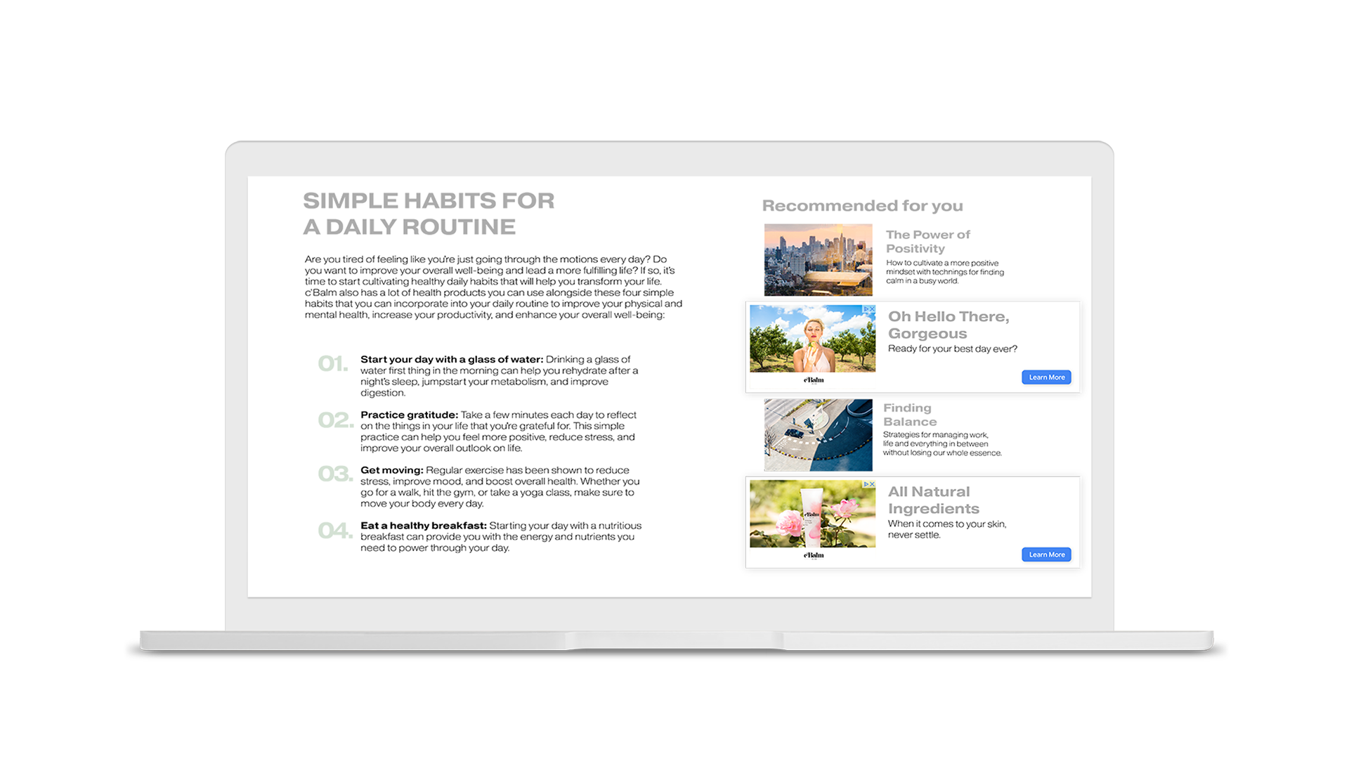 Example of Multiplex ads on desktop.