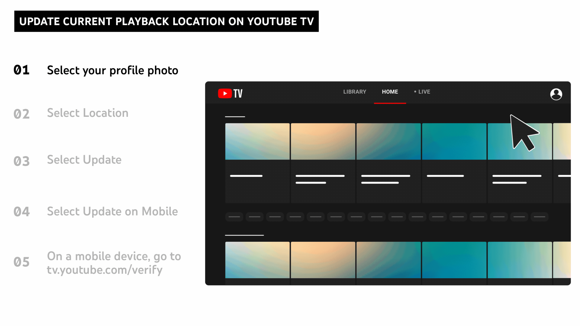 Manage your home area or current location for YouTube TV - Computer