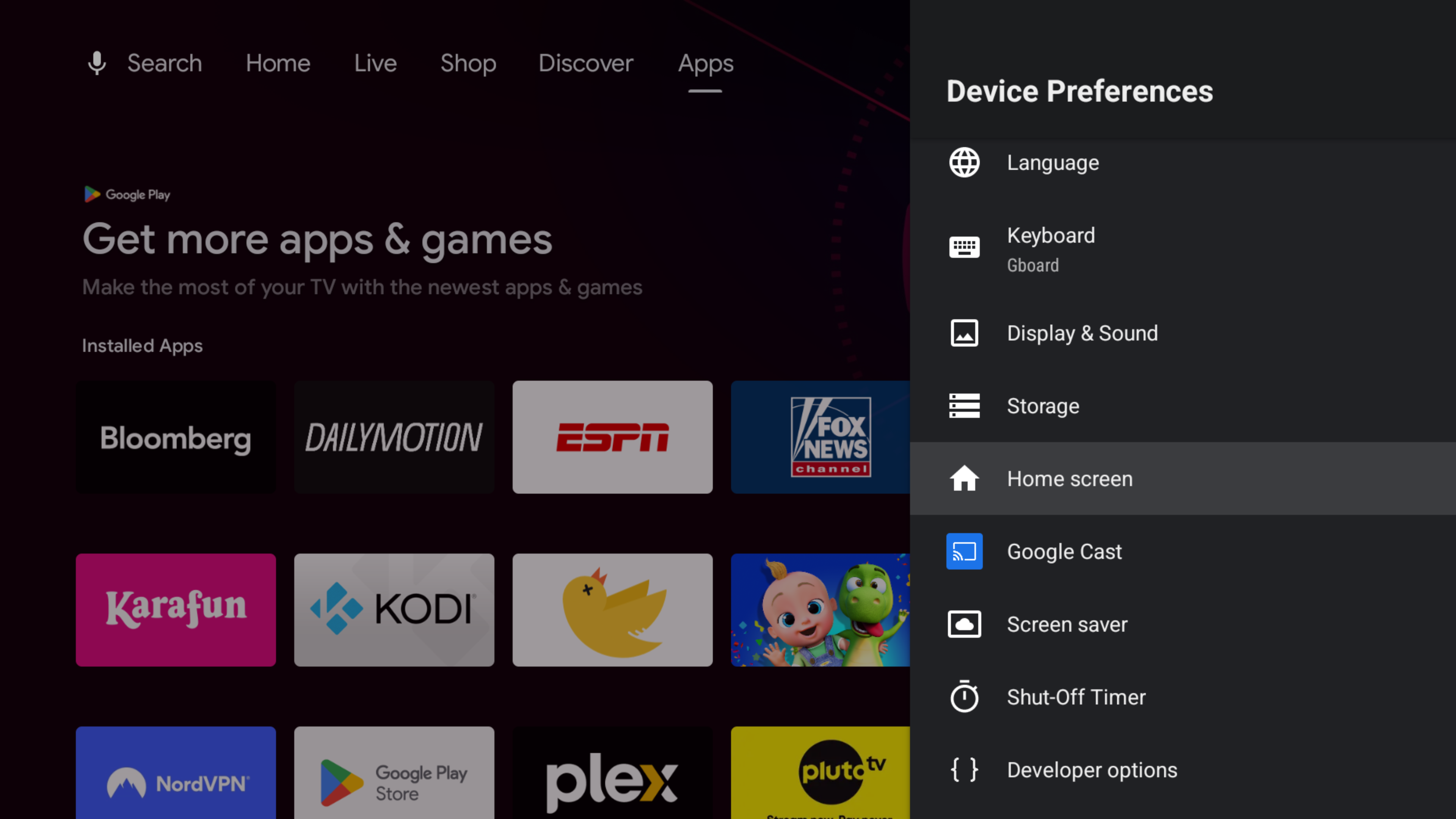 Optimize Home & Apps tabs on Android TV - Android TV Help