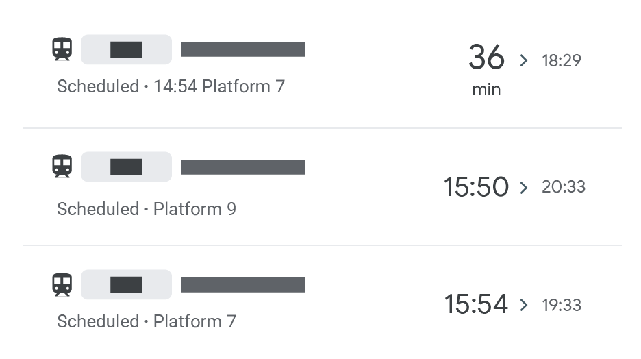 Platform information schedule