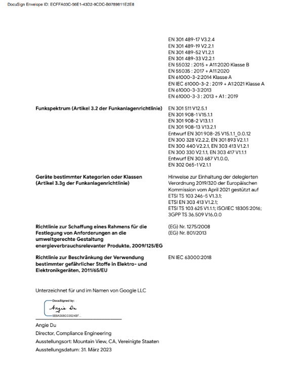 Konformitätserklärung für das Vereinigte Königreich Seite 2