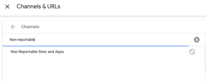 searching for non-reportable sites & apps.
