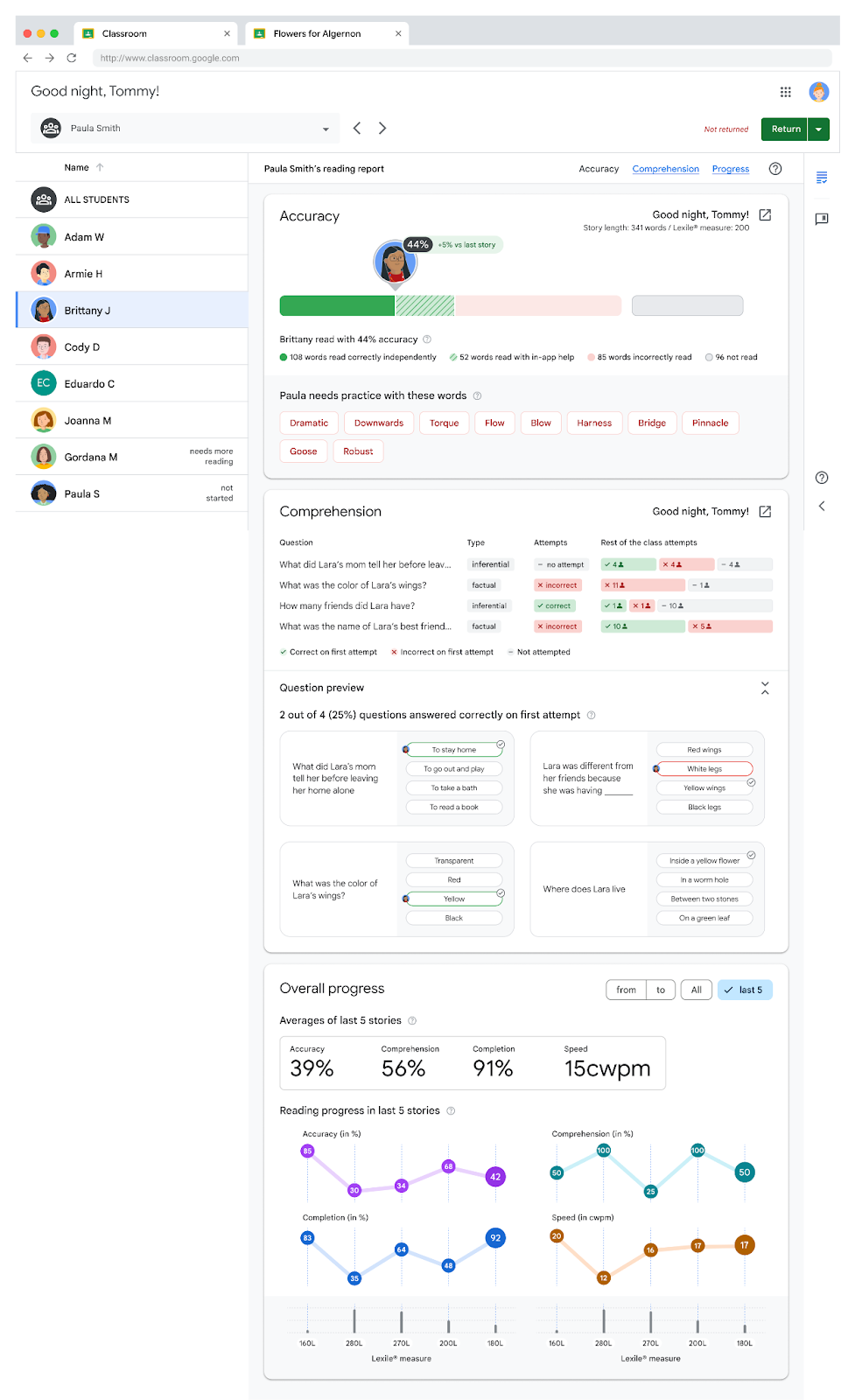 Read along in google classroom classroom help