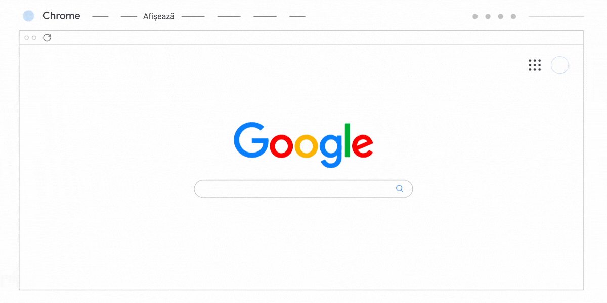 Această animație ilustrează modul de folosire a instrumentului pentru dezvoltatori în Chrome pentru a modifica user agent.