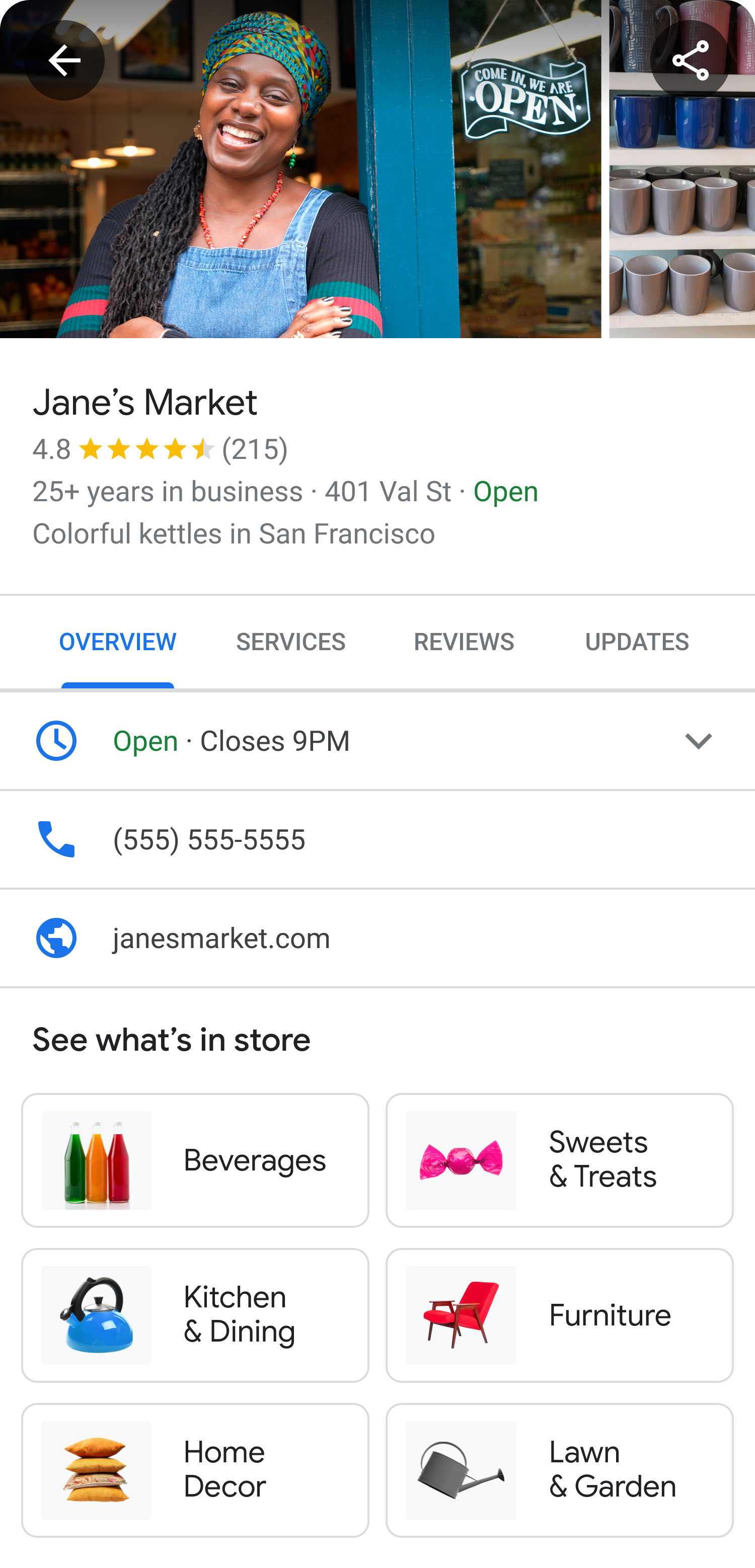 Business Profile results for "Colorful kettles near me."