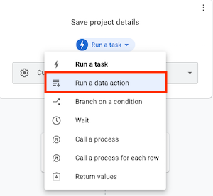 Run a data action