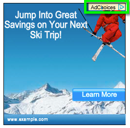 Google ad with Ad Choices logo.