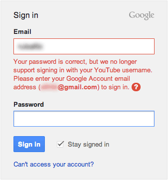 can you sign into youtube with a gmail account