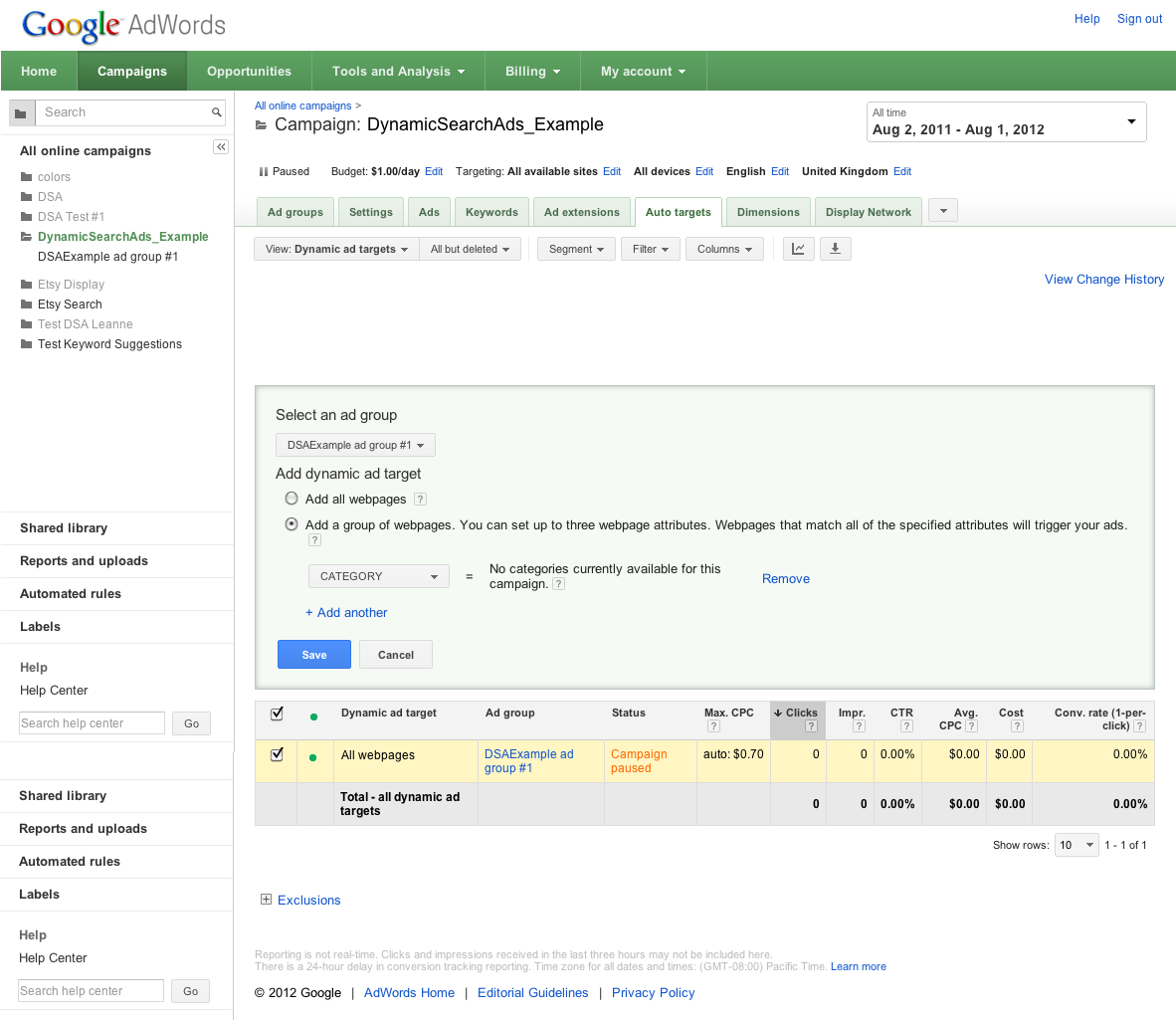 Add dynamic ad target
