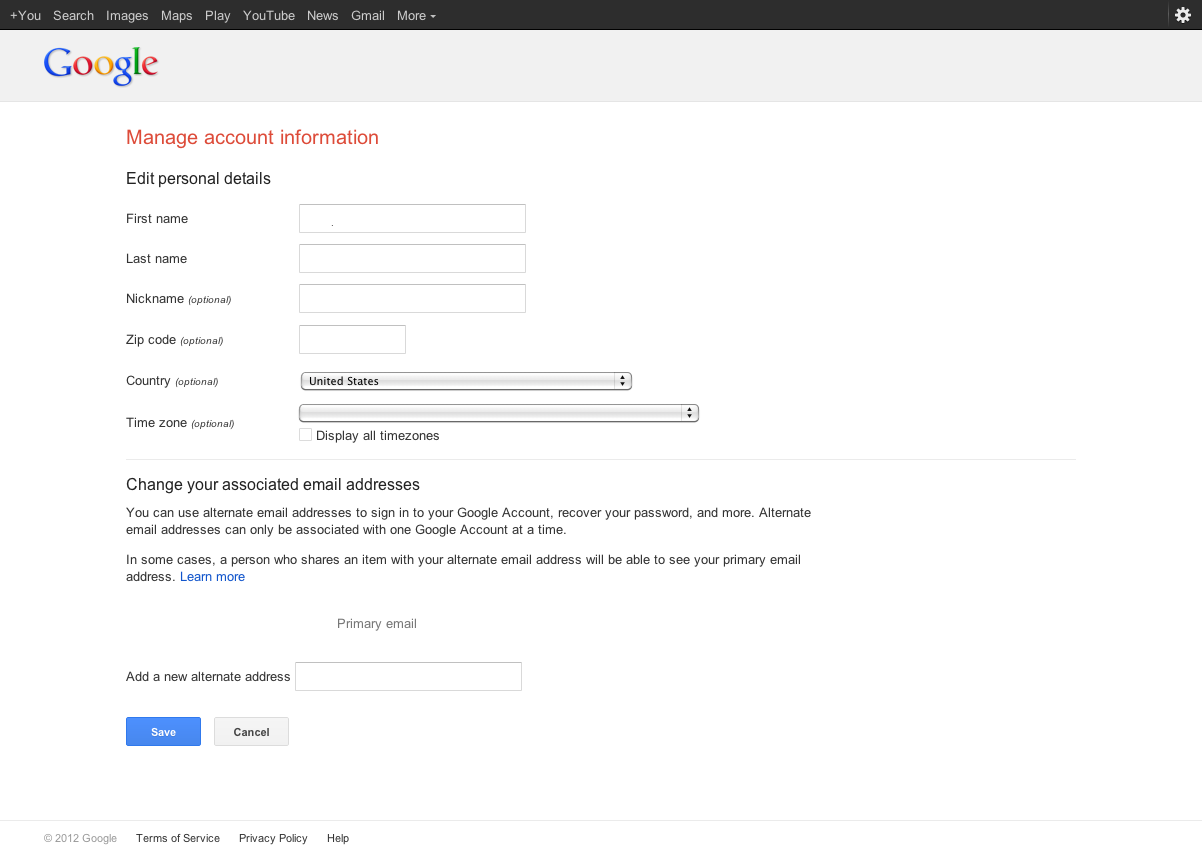 Add an alternate email
