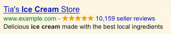 Example of an ad with seller rating extensions Example of an ad with seller rating extensions