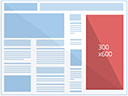 Exemplo de anúncio de 300 x 600 no Google AdSense.