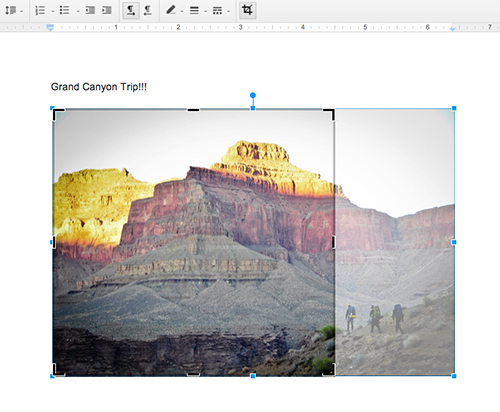 Cropping images in Google Docs