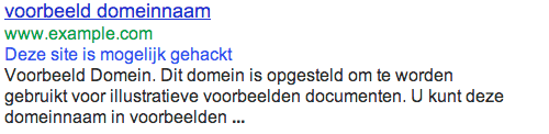 gehackte website waarschuwing