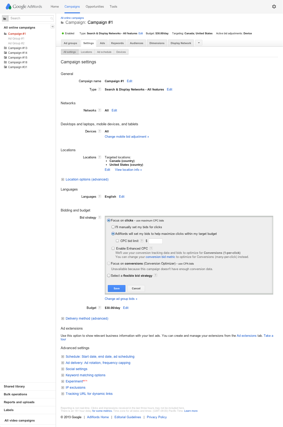 See bidding options