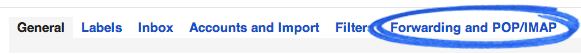 Forwarding, POP & IMAP tab