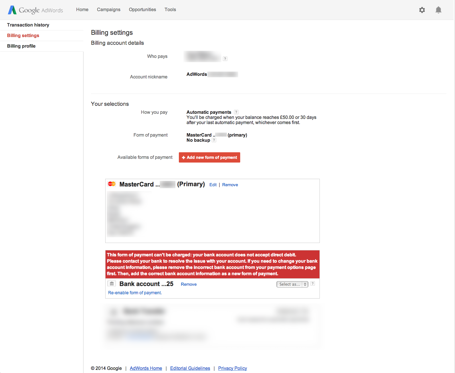 why is payment declined amazon
